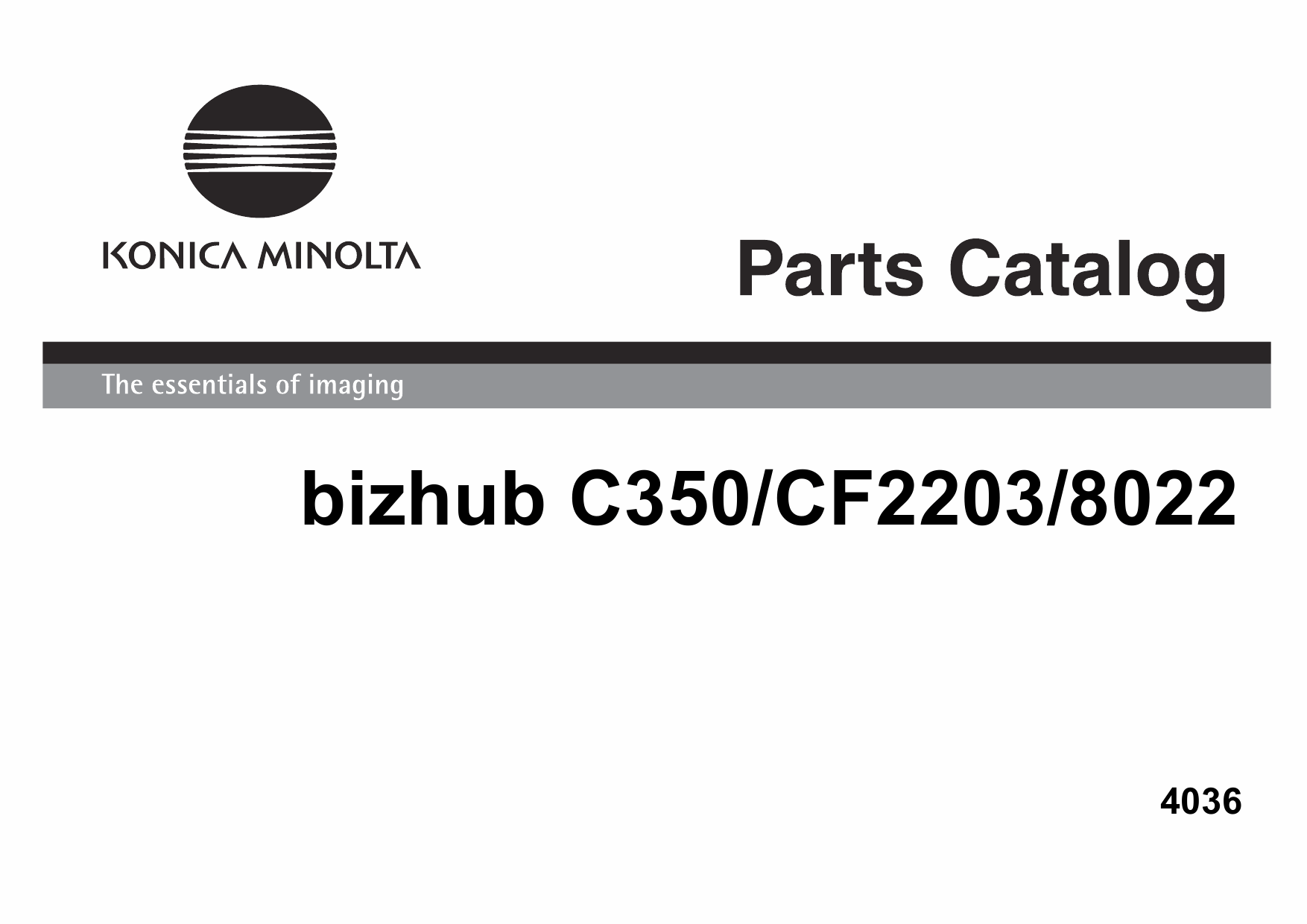 Konica-Minolta bizhub C350 CF2203 8022 Parts Manual-1